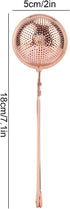 Haofy Tea Strainer, Stainless Steel Tea Filter, Twisting Snap Ball Infuser for Brewing Loose Leaf Tea Mulling Spices Seasonings with Long Handle, Fruit Infuser Insert, Rose Gold Tea Infuser Diffusers by Haofy