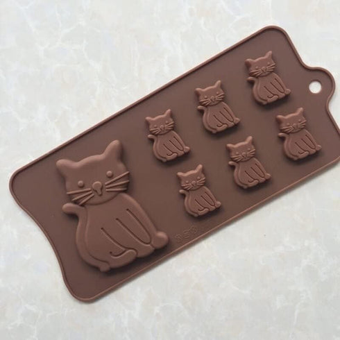 Cat Cake Mold, Silicone 3D Kitten Biscuits Fondant Handmade Bakeware Tools, Resin Clay Chocolate