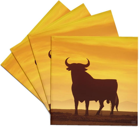 3dRose CST_10678_3 Osborne Bull Sign, Spanish National Monument, Ceramic Tile Coaster Set of 4