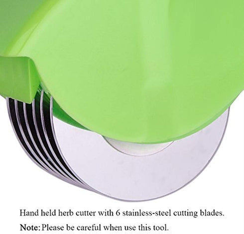AOZBZ Herb Roller Mincer, Manual Hand Scallion Chive Mint Cutter with 6 Stainless Steel Blades