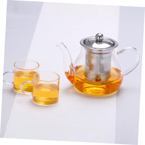1 Set Teapot Loose Leaf Tea Pots Water Pitcher Loose Leaf Tea Maker Water Boiler Tea Infuser Kettle Tea Kettles Glass Tea Pot Handheld Water Jug Stainless Steel Thicken Office Honk by SHOWERORO