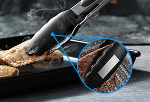Serving Tongs Kitchen Tongs, Premium Stainless Steel Locking Cooking Tongs with Silicone Tips, 7 Inch (4 Pack)