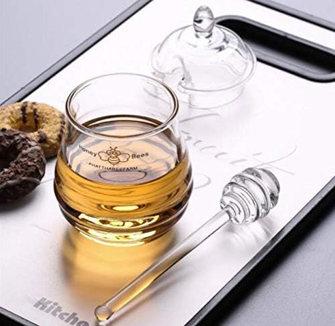 glasstore Tools,2pcs Glass Honey Dipper Sticks,Honey Dipper Spoons Stick Bee Honey Spoon Stirring Scooper For Durable