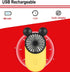 Cute Personal Mini Fan, USB Rechargeable Handheld Fan with LED Light, 3 Speed Adjustable for Travel