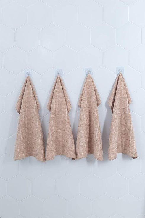 8 Pack 26 18 Inch Microfiber Dish Towels - Soft, Super Absorbent and Lint Free Kitchen Towels - (Lattice Designed Camel