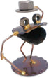 Singing Frog Collectible Handmade Metal Art Figurine, Desk Accessories, Trophy, Home Office Décor