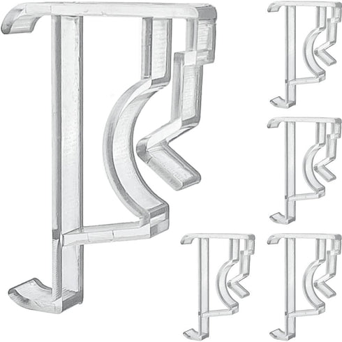 Cutelec Valance Clips, 2inch, 5pcs Clear Plastic Hidden Retainer Holder for Window Blind Valance