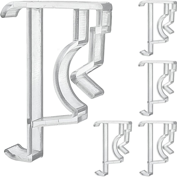 Cutelec Valance Clips, 2inch, 5pcs Clear Plastic Hidden Retainer Holder for Window Blind Valance