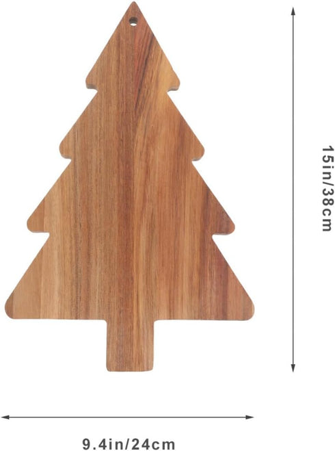 Amosfun Christmas Tree Charcuterie Board, Wooden Appetizer Tray, Holiday Cheese Board, Sushi Serving Tray