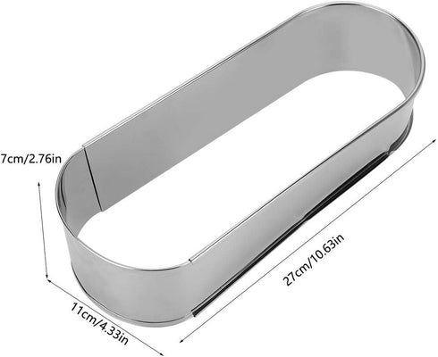 Oval Cake Tools Stainless Steel Baking Ring - Non Stick Retractable Cake Tools for DIY Baking