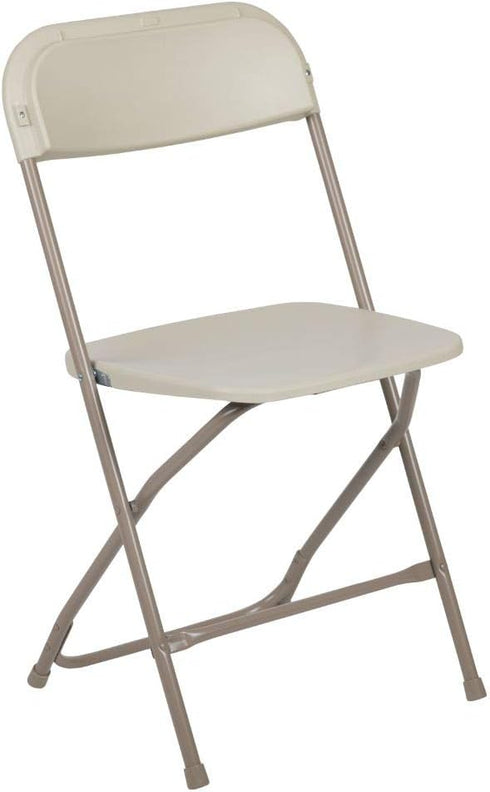 Flash Furniture Hercules Series Plastic Folding Chair - Beige - 2 Pack