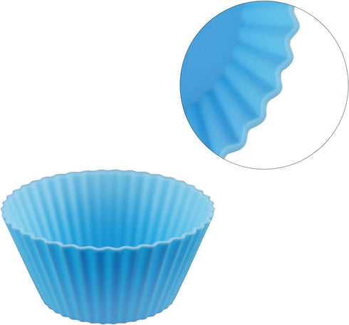 Reusable Silicone Baking Cups, 24 Pack Muffin Liners, Thicken Non-stick Molds, 4 Colors, BPA-Free