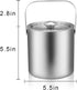 LUCKYGOOBO Mini Ice Bucket - Portable Double Wall Stainless Steel Bucket with Tong, 1.3 Liters for Parties