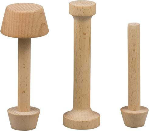 3Pcs Tart Tamper Set, Portable Wooden Double Side Pie Pastry Dough Tamper, DIY Cake Pastry Tools