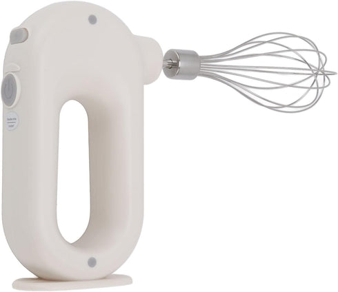 Wynboop Electric Hand Mixer, Mini Household Cordless Frother, Automatic Eggbeater, Double Stick Beer Foam Maker, White,