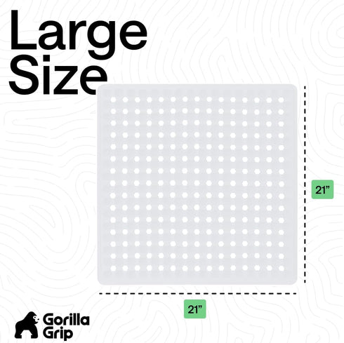 21x21 Inch, 2 Pack GORILLA GRIP Patented Square Shower Stall Mat, Small Bathtub Floor Mats for Stand Up Showers