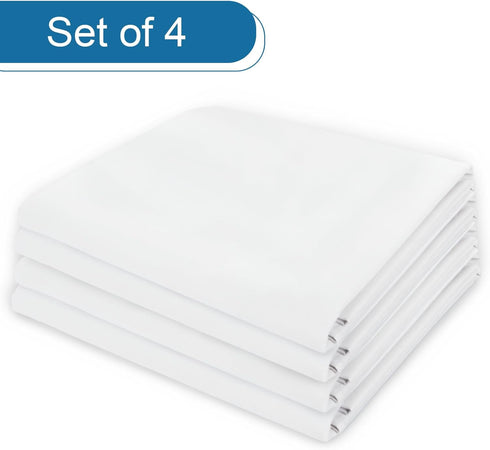 4 Pack Pillow Protector with Zipper, Breathable & Noiseless 100% Waterproof Pillow Cases, Standard Size 20'' 26'' White