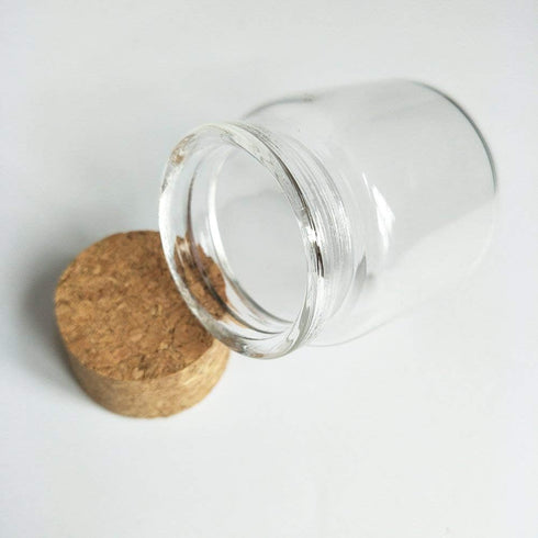 3pcs Small Glass Bottles Vials Jars 50ml with Cork Stopper Storage Bottle, 47x50mm (1.85x1.96inch)