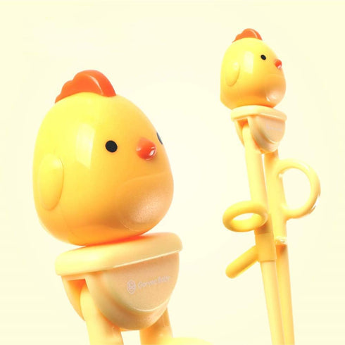 Wakaka Chicken Shape Chopsticks, Easy to Use Training Chopsticks for Children and Adults, Reusable Set (Yellow)