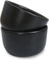 roro Handmade Ceramic Stoneware Matte Black Fruit Salad and Miso Soup Bowls, 16 ounce (4.5 Inch Wide), Set of 2