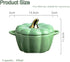 Dutch Oven Pot with Lid, Pumpkin Pottery Dessert Saucepan, Mini Baking Dish, Green
