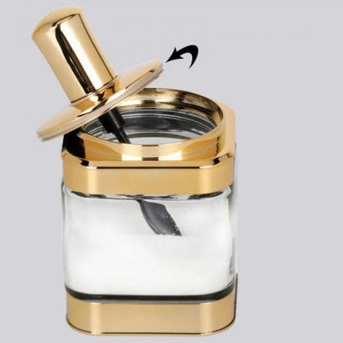 Glass Condiment Spice Jars, 2PC Container with Lids and Spoons, Best Spice Jar Set for Home Kitchen