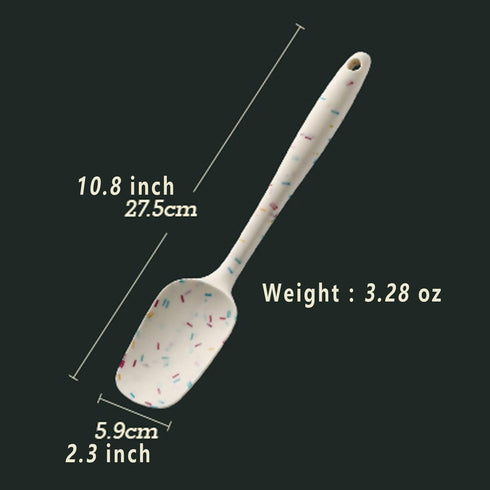 SiXi Silicone Spoon Shovel Heat Resistant One Piece Design Seamless Nonstick Spoon Flexible Scraper Baking Mixing Tool Kitchen Restaurant Cooking Gadgets (Spoon)