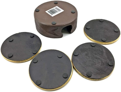 Bellaa Shotgun Shell Coasters 12 Gauge Set of 4 + Holder, Heavy Duty Rustic Decor for Dining