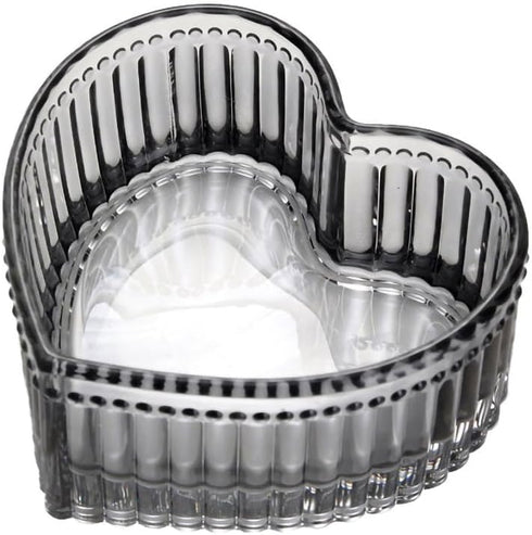 Gray Glass Heart-shaped Candy Bowl, Snack Bowl, Dessert Bowl, Fruit Bowl, Wedding Party Decor - 5 OZ