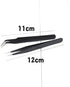 COMIART CREATE COLOR LIFE 2pcs Set Multi-function Anti-Static Stainless Steel Elbow and Straight Tweezer Cake Plier Tool
