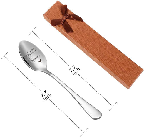 Nutella Spoon Funny Engraved Stainless Steel Spoon, Gifts for Nutella Lovers, Coffee, Ice Cream, Birthday, Christmas