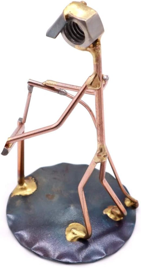 Welder Collectible Handmade Metal Art Figurine, Desk Accessories, Office Décor, Construction Worker Gift