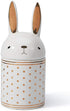 HAUCOZE Rabbit Cookie Jar Decorative Candy Jar with Lid, Modern Ceramic 8.1inch