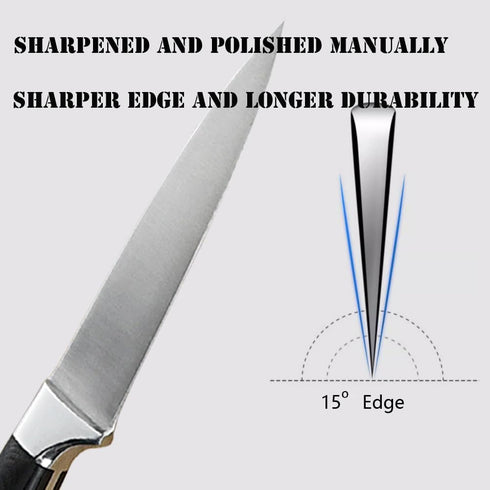 3.5 Inch Paring Knife, Small Kitchen Knife, Manual Sharpened 5Cr15Mov Stainless Steel Fruit Knife, Full Tang with 3