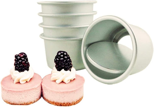 Flunyina Aluminium Mini Round Chiffon Cake Pan, Set of 5