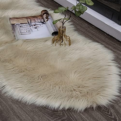 EasyJoy (2 6 Ultra Soft Fluffy/Fuzzy Shaggy Area Rug Faux Fur Chair Cover Seat Pad for Bedroom Floor Sofa Living Room x