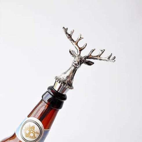 Wine Bottle Stopper with Airtight Seal, Decorative Deer Stainless Steel Antlers for Wine & Beverage