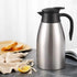 68 Oz Insulated Thermal Coffee Carafe, Stainless Steel Double Walled Vacuum Thermos for Hot Beverages, Silver