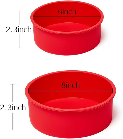 4 Packs Silicone Cake Pans for Baking, Round Molds for Cupcake, Cheese Cakes, Non-stick BPA Free