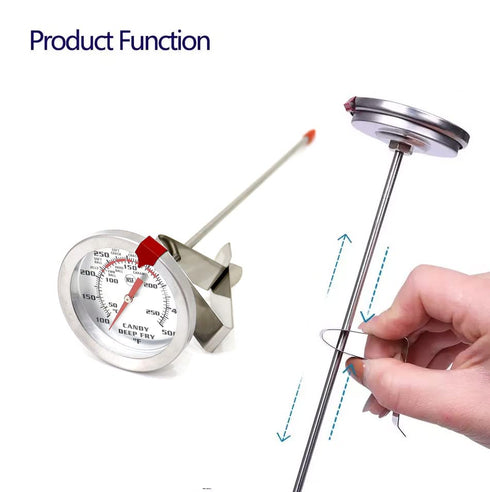Candy Thermometer Deep Fryer Oil Thermometer (2 Pack) with Clip & 8" Probe for Cooking and Candy Making