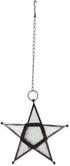 Zings & Thingz Beautiful Hanging Star Candle Lantern, 9.5" Tall, Clear Glass