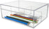 Isaac Jacobs Multi-Sectional Tray Organizer with Lid (6.7" L x 8.6" W x 3.4" H), 3-Compartment Storage for Makeup,