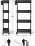Pipishell Slim Storage Cart with Wheels, Bathroom Organizer for Small Spaces, Rolling Cart for Bathroom, Black