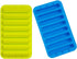 Webake 2 Pack Ice Stick Cube Trays Silicone Molds 8 Cavity for Water Bottles and Cocktails (Blue+Green)