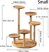 SRTFINE 5 Tiered Desk Plant Stand Round Bamboo Plant Shelf Tabletop Succulent Herb Stand Desktop Plant Stand Indoor