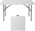 4ft ZENY Portable Folding Table Plastic Indoor Outdoor Picnic Party Camp Dining Table with Handle, White