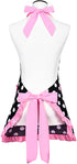 Violet Mist Vintage Apron for Women, Pink Polka Dot Retro Stylish with Pockets, Adjustable Neck Strap