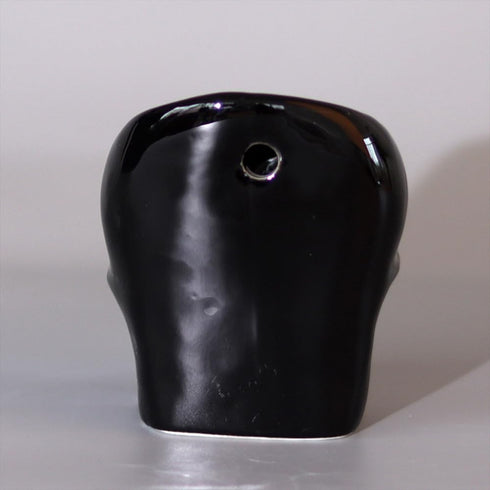 Vitbunana Skull-Shaped Toothbrush Holder, Skull Ceramic Small Storage Tube, Skull Pen Holder, Skull Succulent Flower