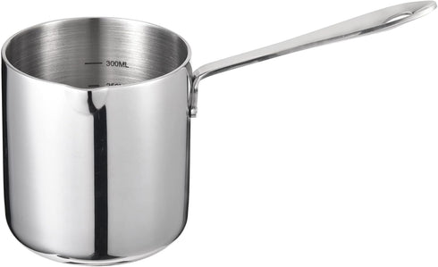 IMEEA Butter Warmer Turkish Coffee Pot - Mini Saucepan with Spout, 18/10 Tri-Ply Stainless Steel (10oz/300ml)