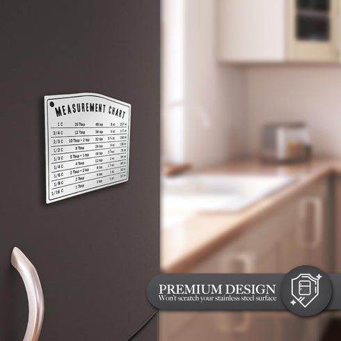 Kitchen Baking Measurement Conversion Chart Magnet, Must Have for Any Chef, Cooking Chart Equivalents